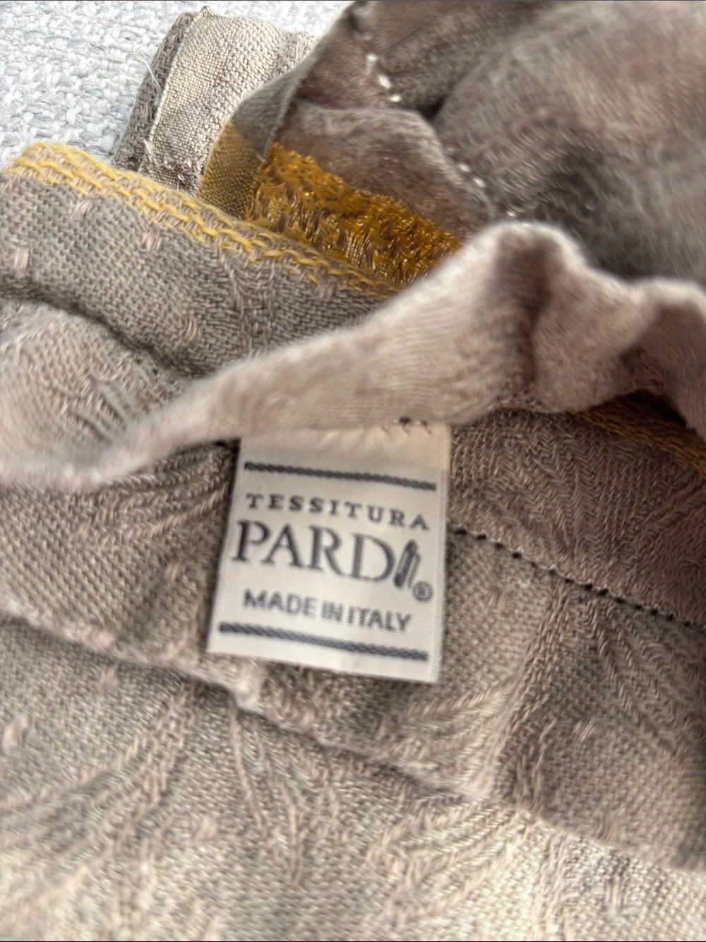 Tessitura Pardi 100% Rustica Linen Hand/Guest Towels- Gold Accent - Pair